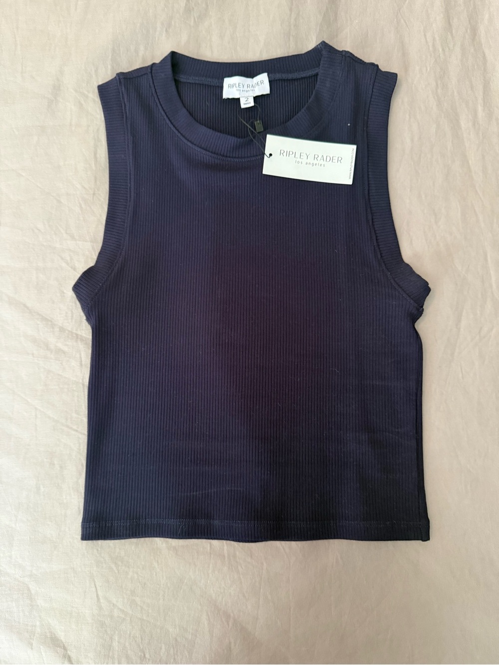 Ripley Rader Navy Fitted Rib Tank Top